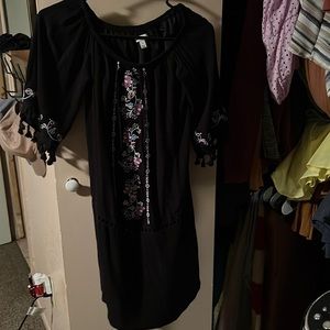 Black boho dress S